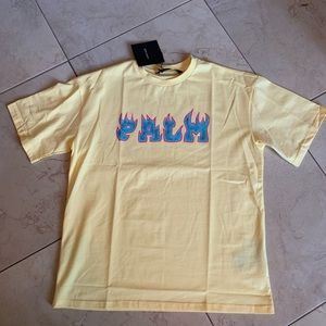 Nwt palm angels yellow logo T shirt XL
